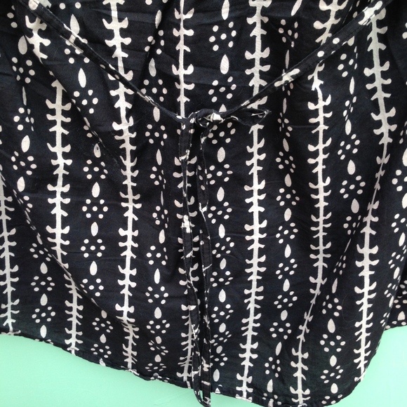 GOLDEN BIRD abstract tribal print pattern shirt tunic top Small cotton boho vtg - Picture 9 of 10